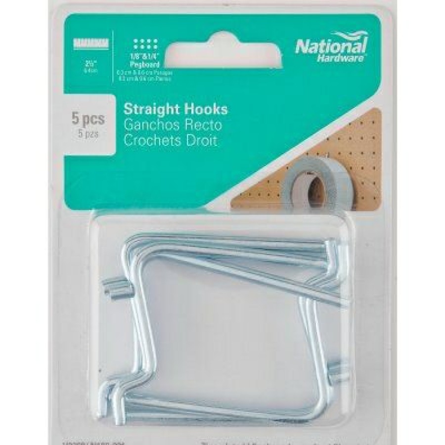 Hardware * | Straight Storage Hooks, Zine, 2.5-In., 5-Pk. National Hardware Fascinating Model