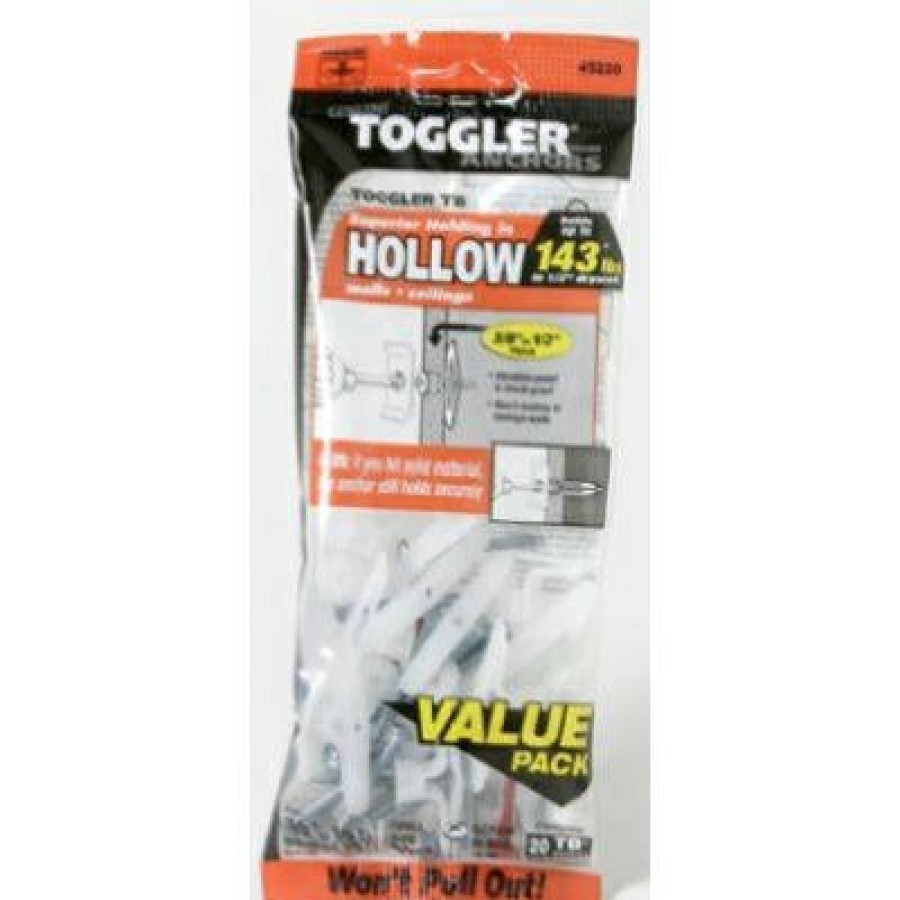 Hardware * | Tb Hollow Wall Anchors, 3/8-1/2-In., 20-Pk. Toggler Discount Store