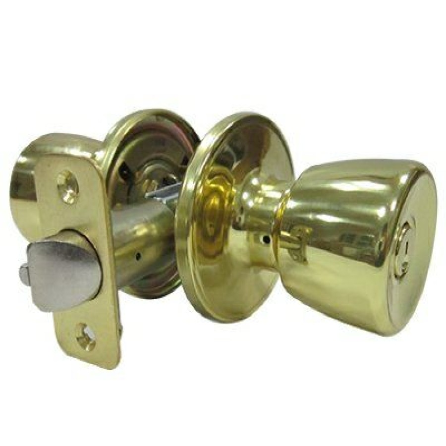 Hardware * | Tulip-Style Knob Entry Lockset, Polished Brass Tru Guard At The Best Price