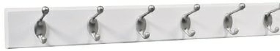 Hardware * | Hook Board, White & Satin, 27-In. High & Mighty Hot Selling