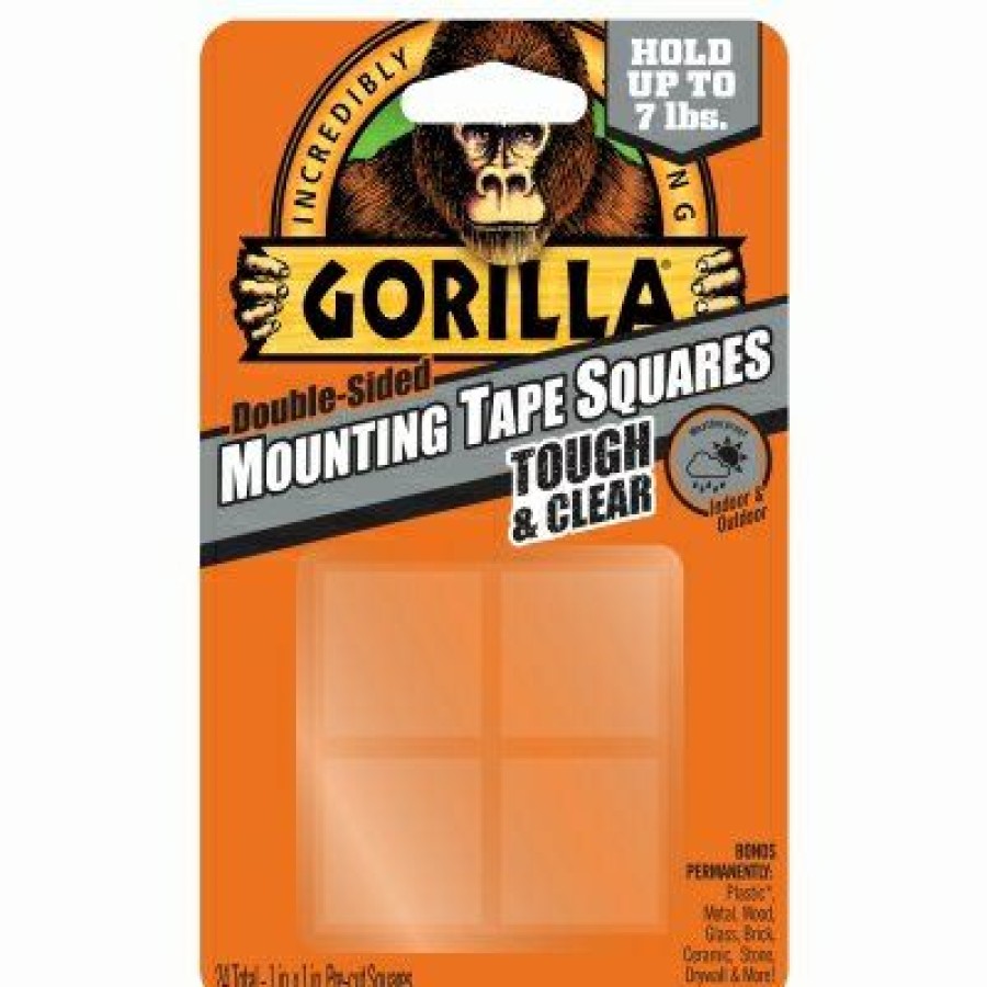 Hardware * | Mounting Tape Squares, Clear, 1-In., 24-Ct. Gorilla Exceptional Design