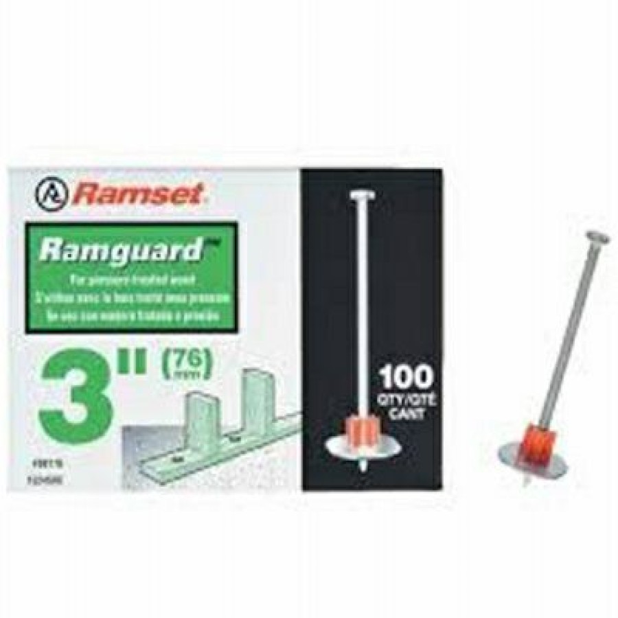 Hardware * | Ramguard Drive Pin With Washer, .300 X 3-In., 100-Pk. Ramset Top Selling