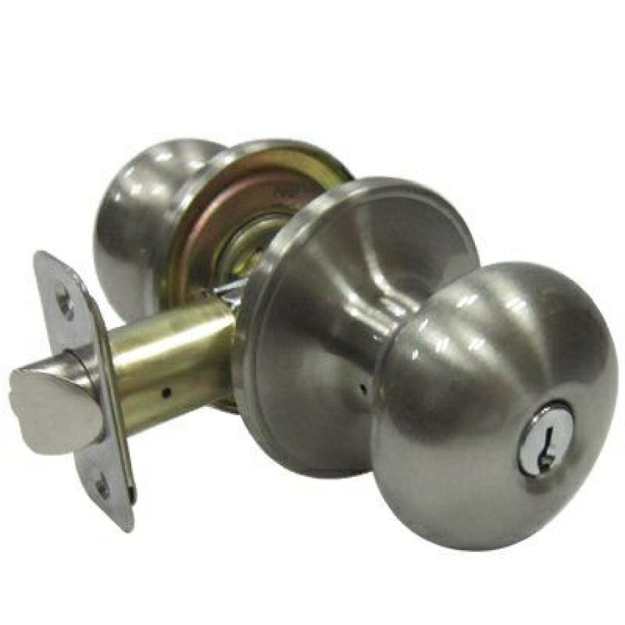 Hardware * | Mushroom Entry Knob Sets, Satin Nickel Tru Guard Exclusive Design