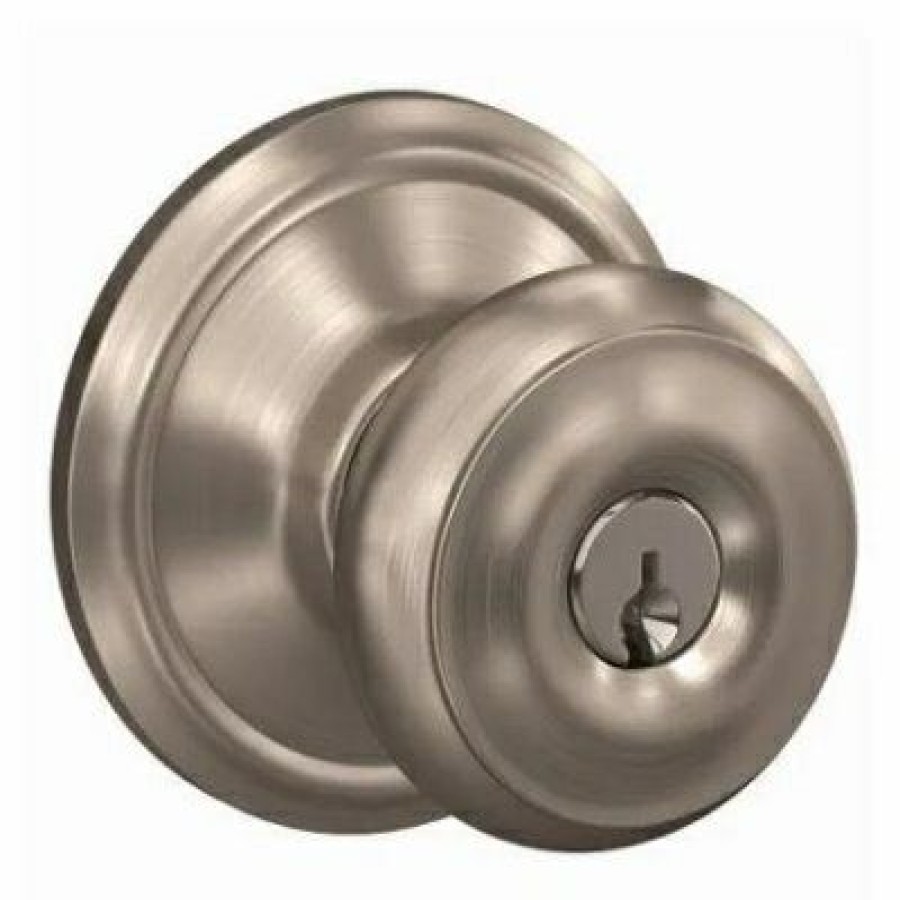 Hardware * | Satin Nickel Georgian Design, Entry Lockset Schlage Hot Selling