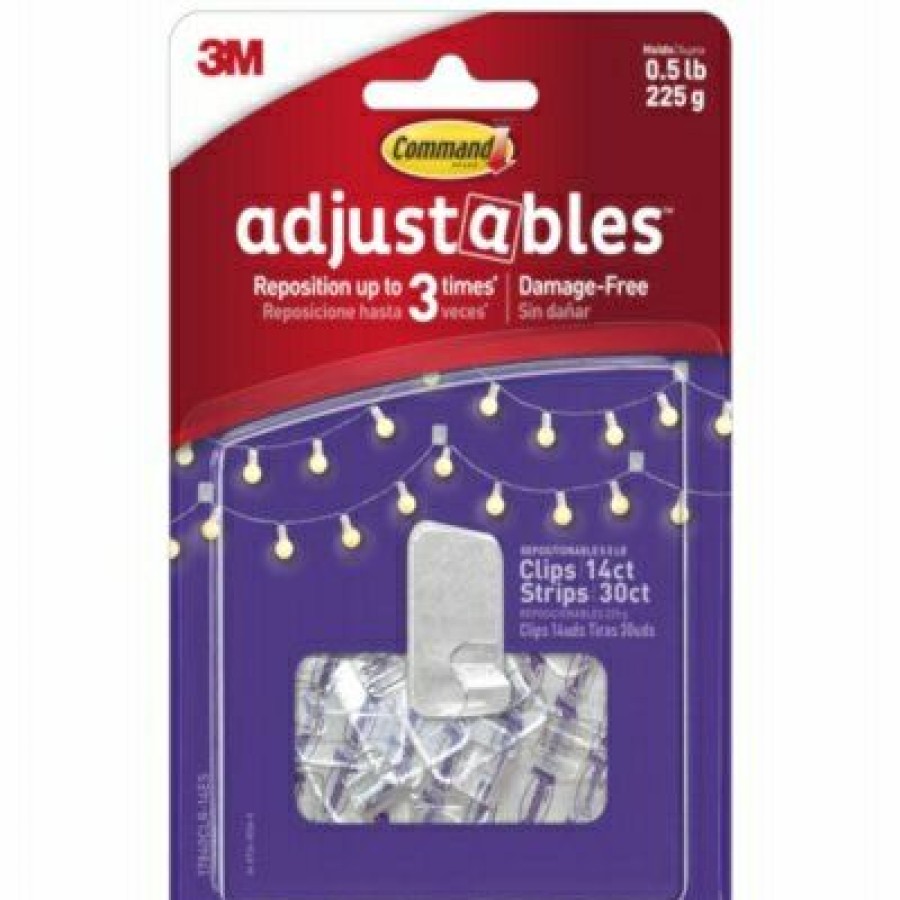 Hardware * | Adjustables Clips & Strips, Repositionable, 14 Clips, 30 Strips Command Exceptional Design