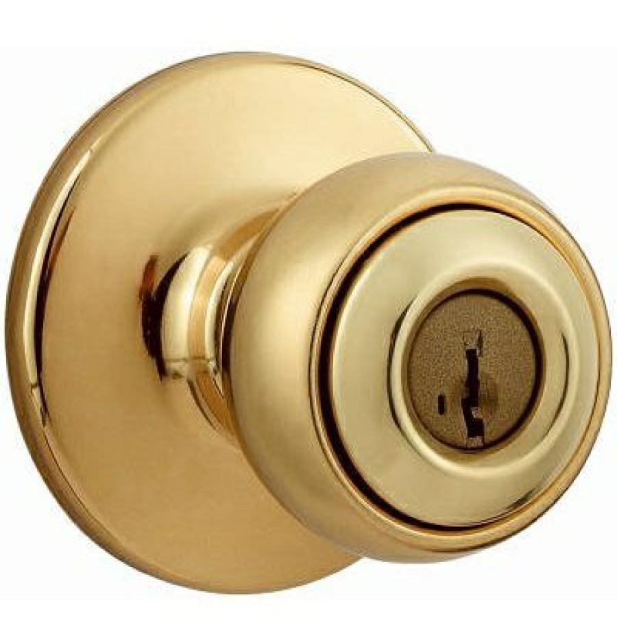 Hardware * | Polo Entry Lockset, Smartkey, Polished Brass Kwikset At Lower Price