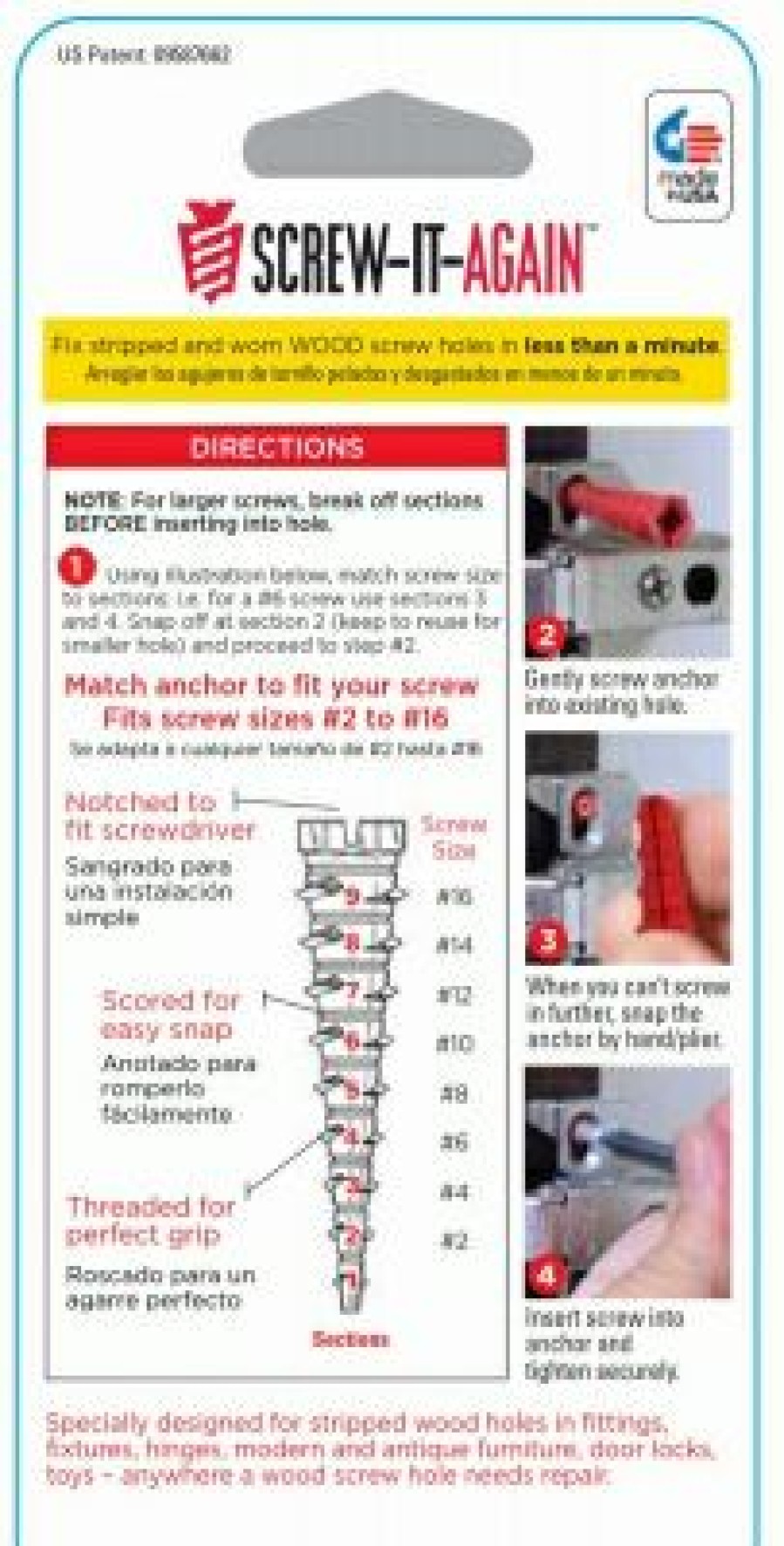 Hardware * | Wood Anchors, 10-Pk. Screw-It-Again Special Style