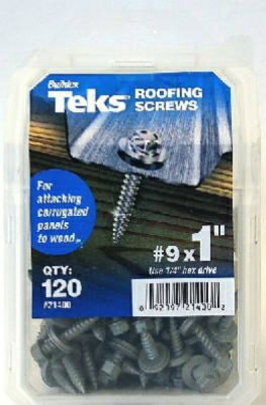 Hardware * | Roofing Screws, Hex Washer Head, Sharp Point, #9 X 1-In., 120-Ct. Teks Premium Product