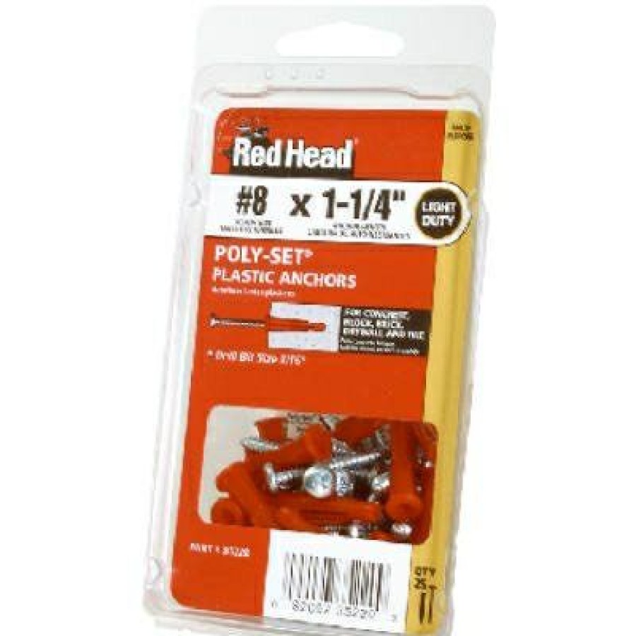 Hardware * | Wall Anchor, Plastic, 1.25-In., 20-Pk. Red Head At Lower Price