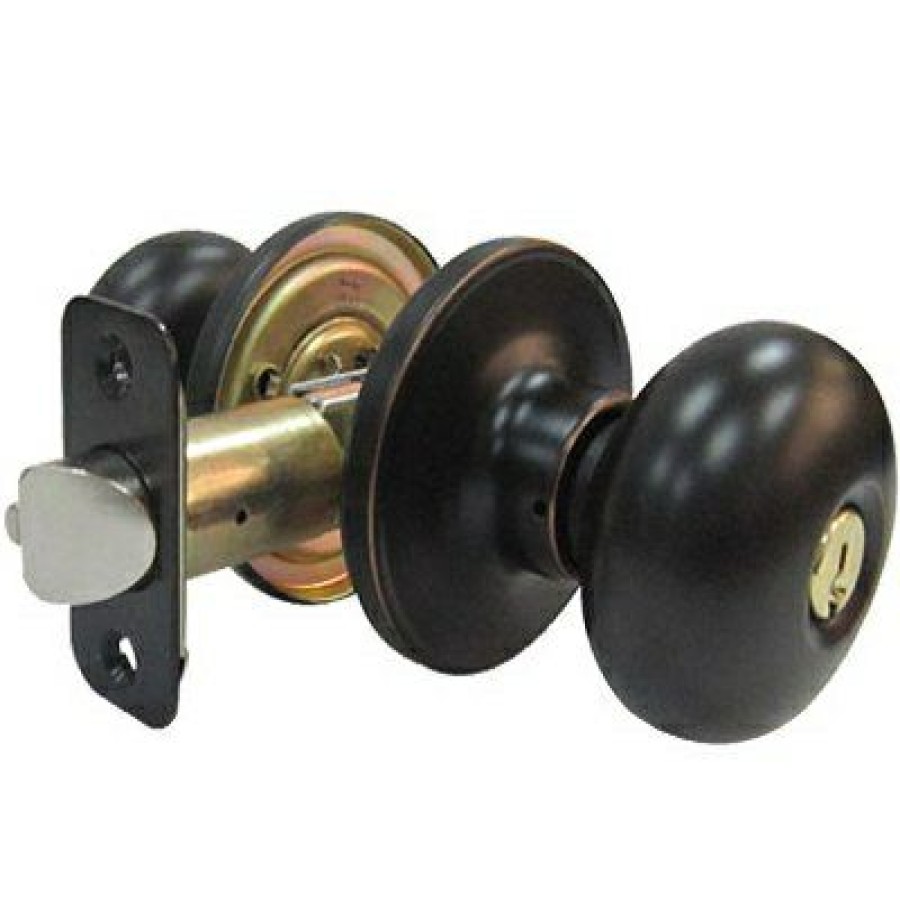 Hardware * | Mushroom Entry Lockset, Aged Bronze Tru Guard Sale Online