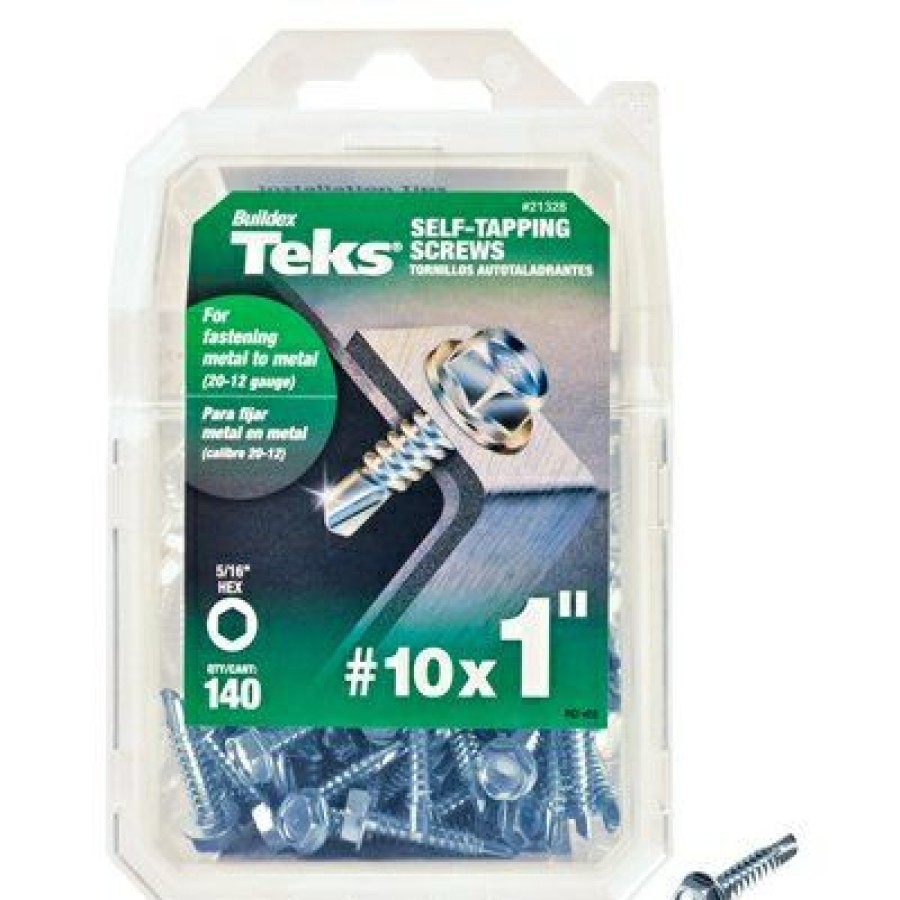 Hardware * | Drill Point Screws, Self-Tapping, Hex Washer Head, #10 X 1-In., 140-Pk. Teks Offering Discounts