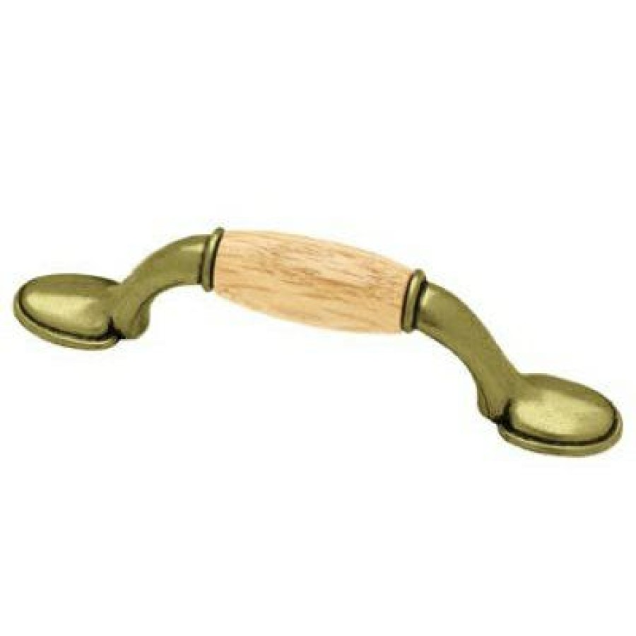 Hardware * | 5-In. Antique Brass/ Oak Spoon Foot Cabinet Pull Liberty The Latest Fashion