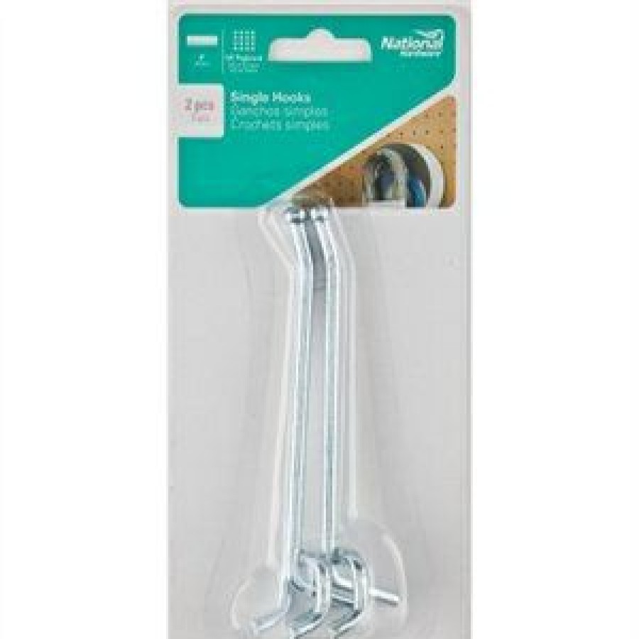 Hardware * | Pegboard/Wall Hook, Zinc, 4-In., 2-Pk. National Hardware Fashionable