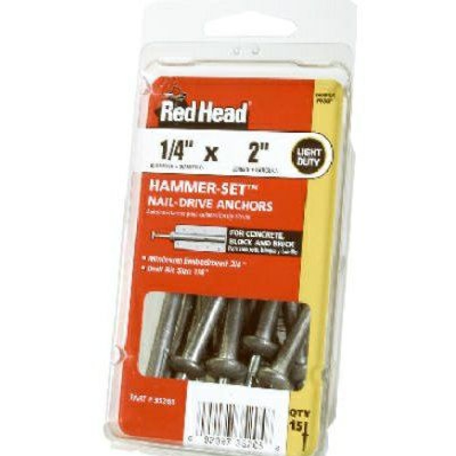 Hardware * | Hammer-Set Nail Drive Anchors, .25 X 1-In., 25-Pk. Red Head Typical Style