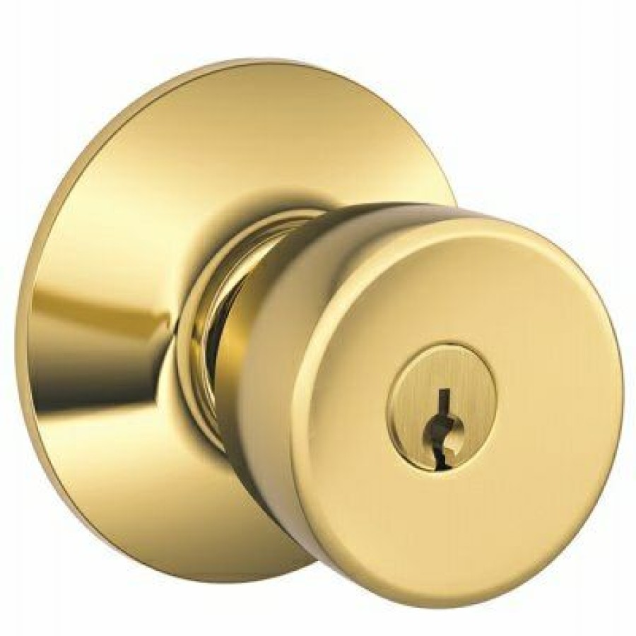 Hardware * | Brass Bell Entry Lockset Schlage Absolute Quality