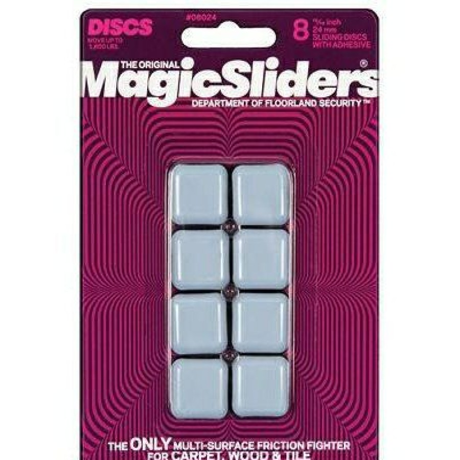 Hardware * | Surface Protectors, Furniture Sliding Discs, Adhesive, 15/16-In. Square, 8-Pk. Magic Sliders Sale Online