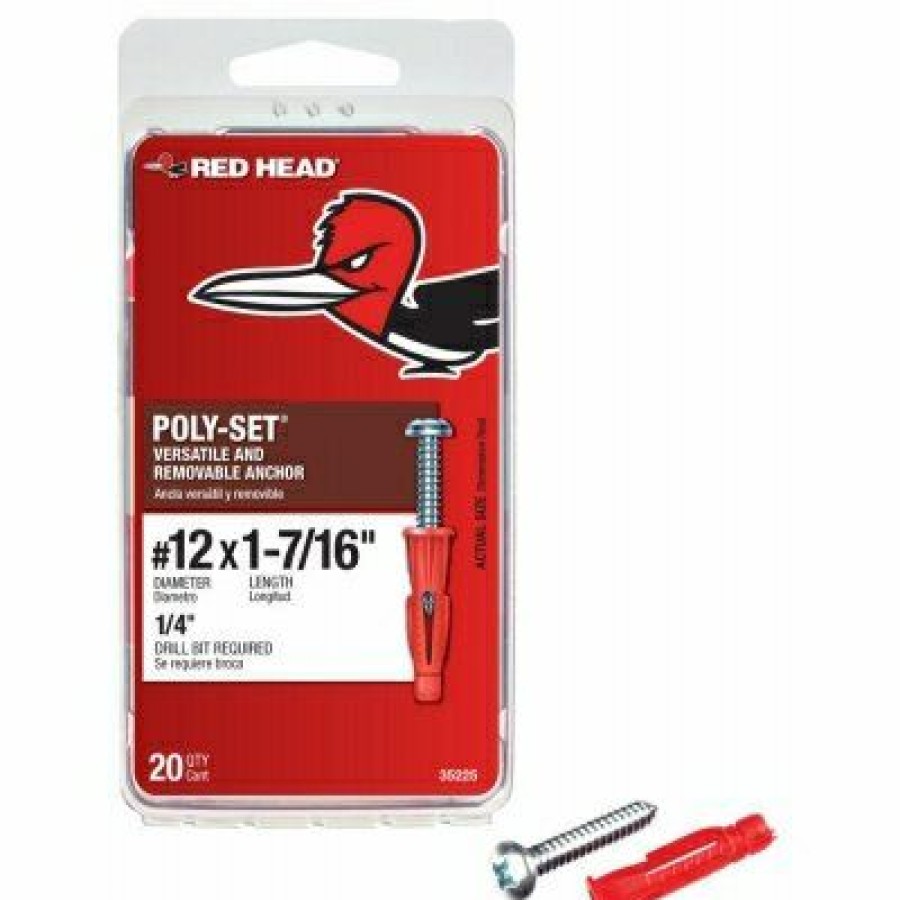 Hardware * | Wall Anchor, Plastic, 1-7/16-In., 20-Pk. Red Head Hot Selling