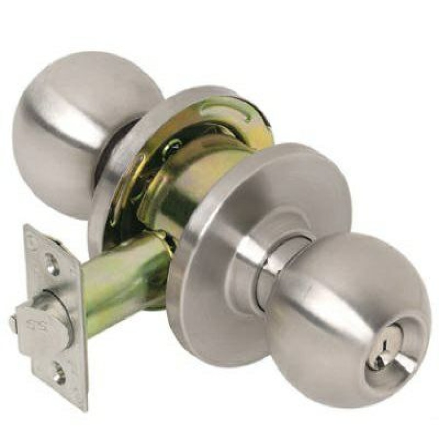 Hardware * | Satin Stainless-Steel Entry Ball Knob Lock The Varied Pattern