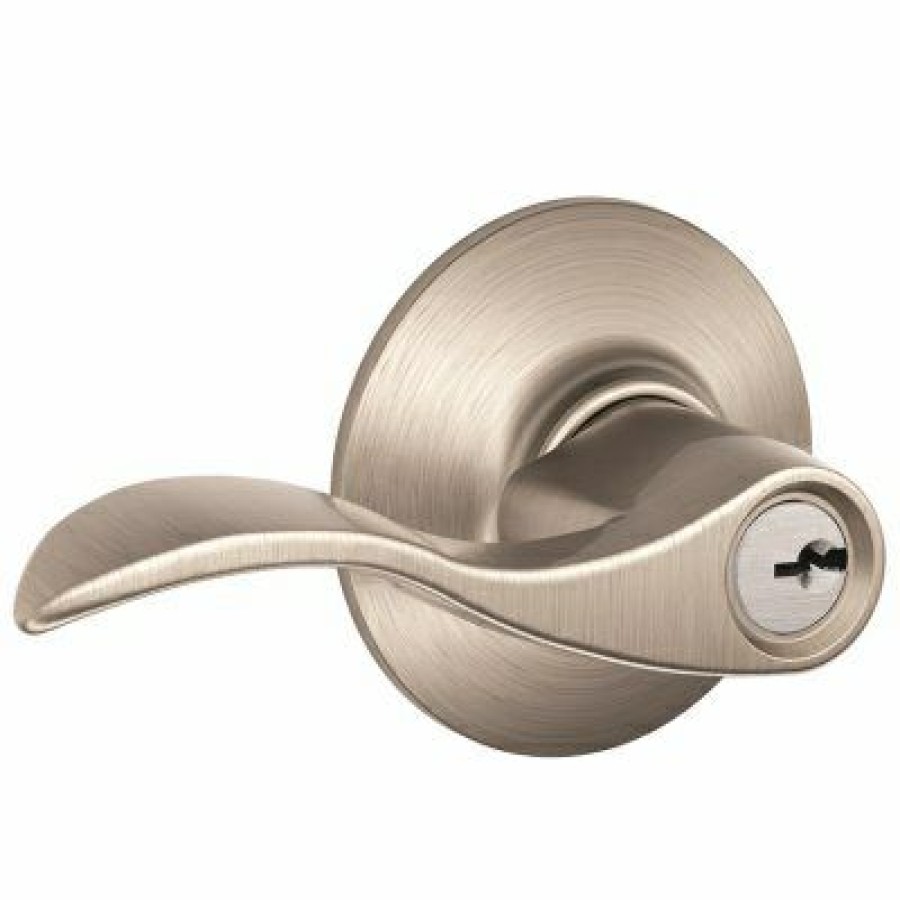 Hardware * | Satin Nickel Accent Design Entry Lever Lockset Schlage Superior Style