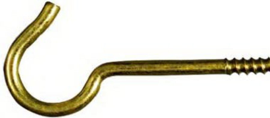 Hardware * | Ceiling Hook, Solid Brass, 3-3/8-In., 2-Pk. National Hardware At The Best Price