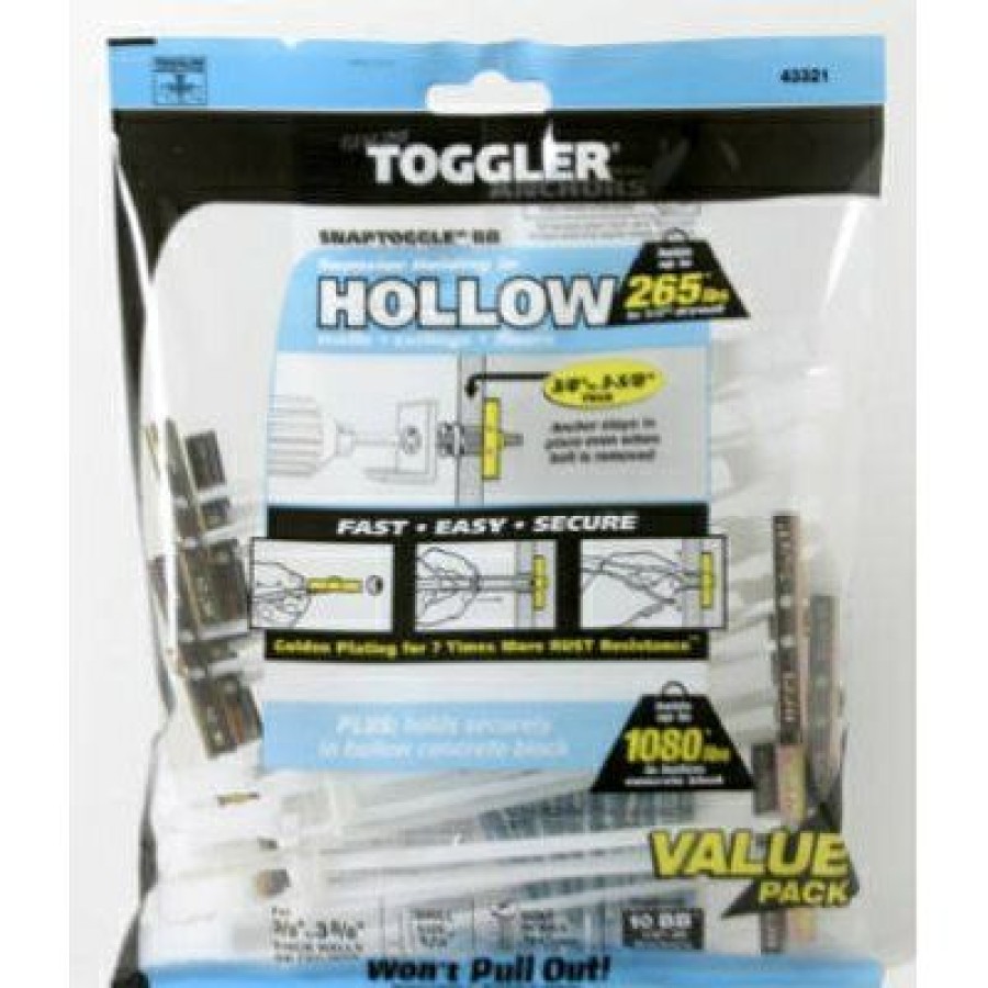 Hardware * | Snaptoggle Bb Hollow Wall Anchors, .25-20-In., 10-Pk. Toggler At Reduced Price