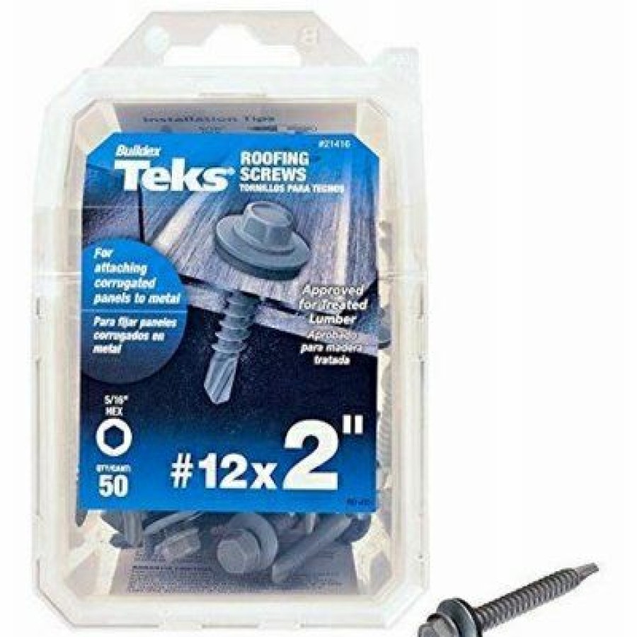 Hardware * | Roofing Screws, Hex Washer Head, Drill Point, #12 X 2-In., 50-Ct. Teks Attractive Model