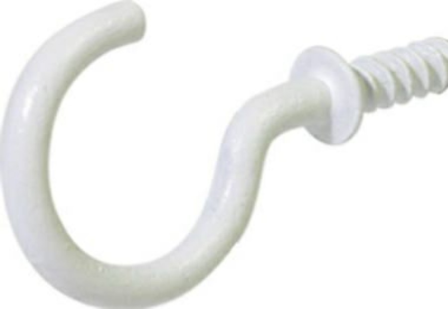 Hardware * | Cup Hook, Vinyl-Covered, White, 1.25-In., 2-Pk. Hillman Promotions