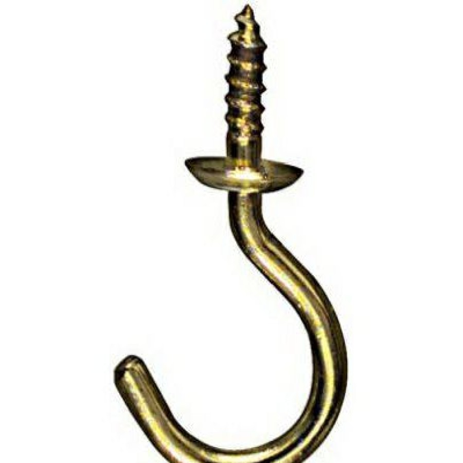 Hardware * | Cup Hook, Solid Brass, 4-Pk., 1-In. National Hardware Simple Drawing