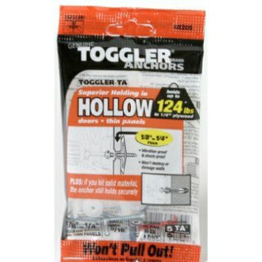 Hardware * | Ta Hollow Wall Anchors, 1/8-1/4-In., 5-Pk. Toggler Top Selling