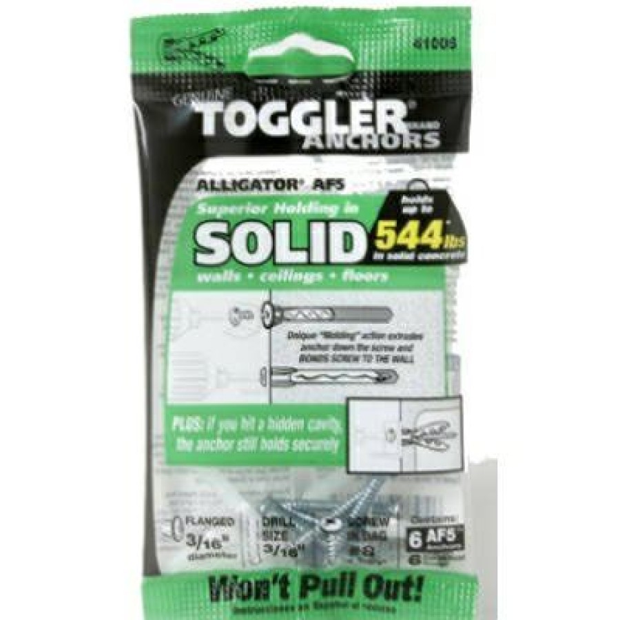 Hardware * | Alligator Masonry Anchors, Flanged, 3/16-In., 6-Pk. Toggler Exceptional Design