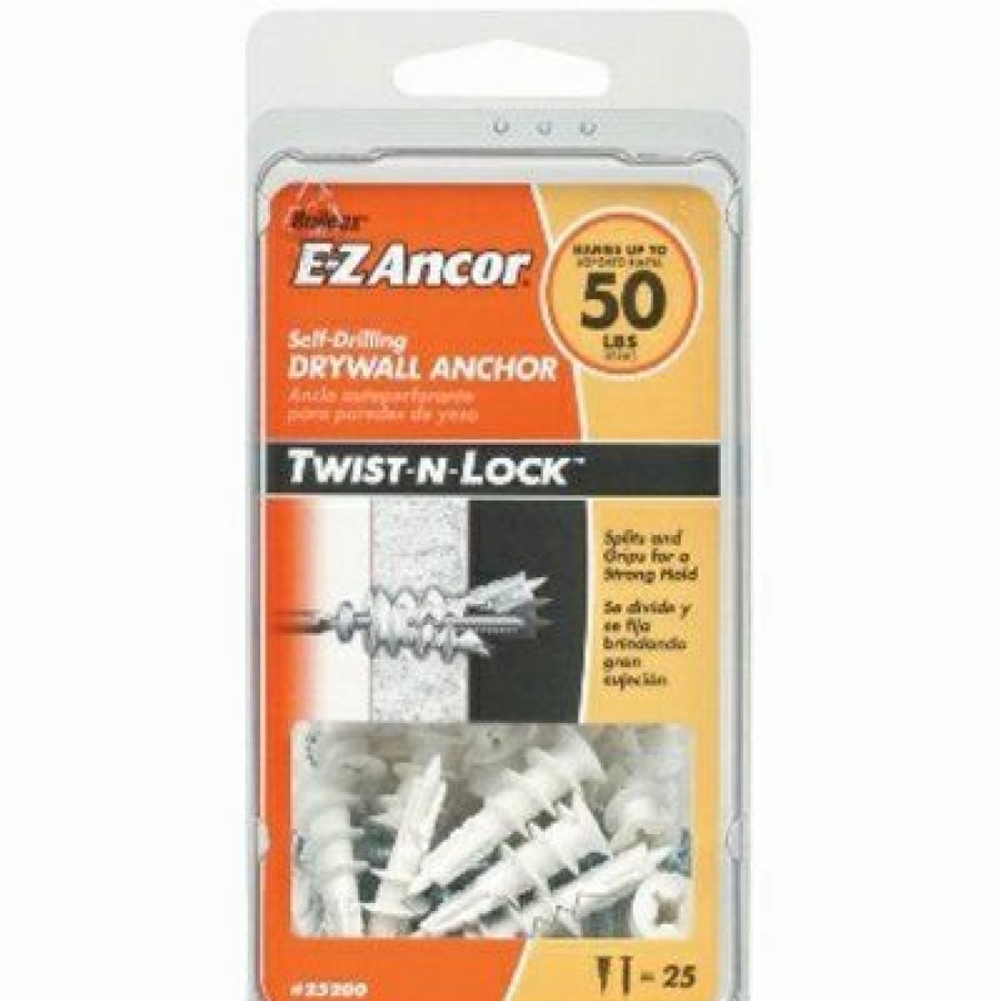 Hardware * | Drywall Anchors, Self-Drilling, Plastic, #50, 25-Pk. Ez Ancor At The Best Price