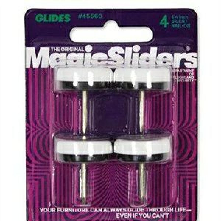 Hardware * | Silent Chair Glides, Nail-On, Plastic, 1-1/8-In., 4-Pk. Magic Sliders Glamor Model