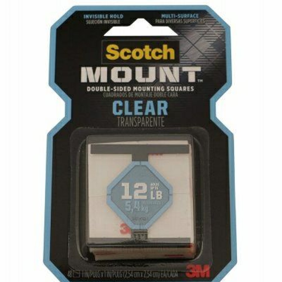 Hardware * | Clear Double-Sided Mounting Tape, 1 X1-In Squares, 48-Ct. Scotch Fascinating Model