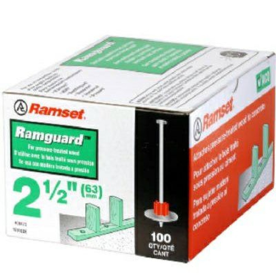 Hardware * | Ramguard Drive Pin With Washer, .300 X 2.5-In., 100-Pk. Ramset Glamor Model