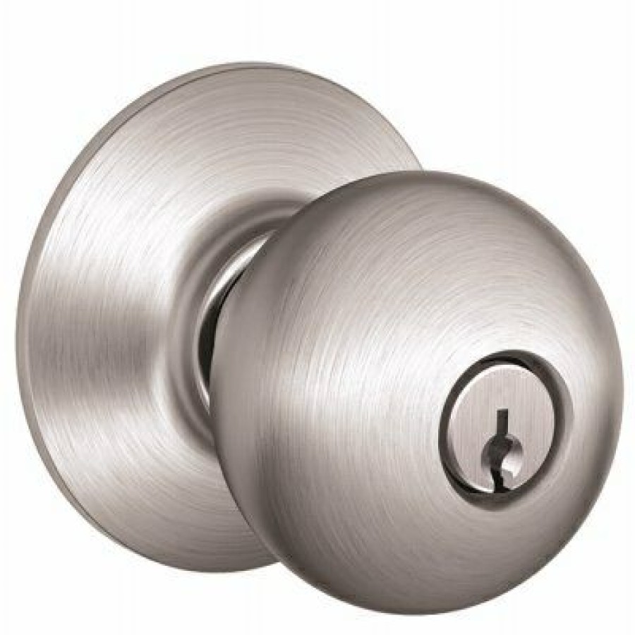 Hardware * | Orbit-Design Entry Lockset, Satin Chrome Schlage Top Selling