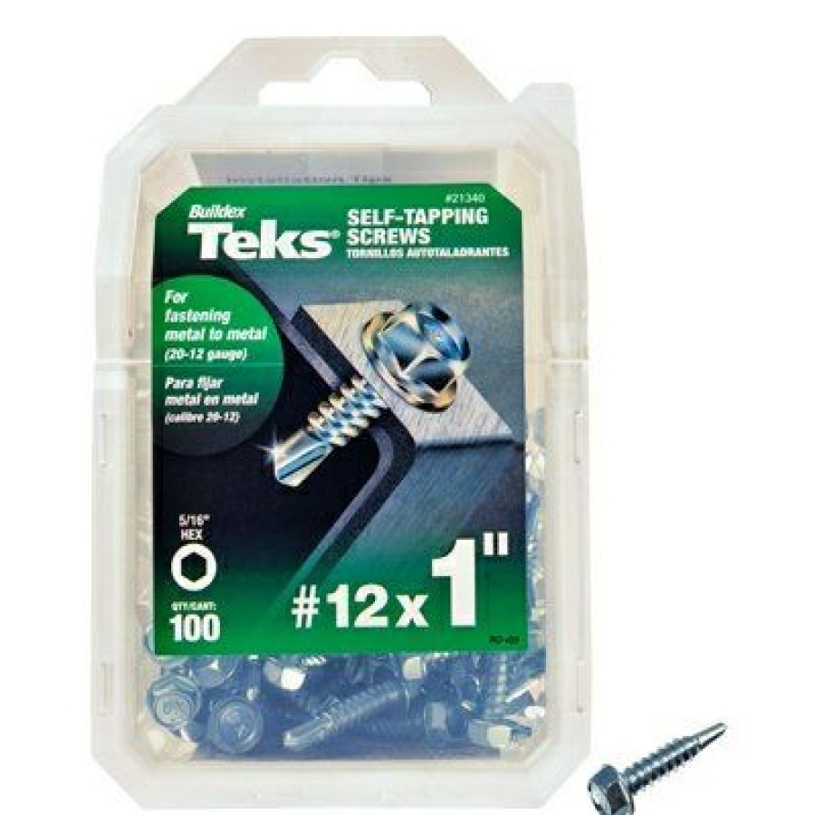 Hardware * | Drill Point Screws, Self-Tapping, Hex Washer Head, #12 X 1-In., 100-Pk. Teks Absolute Quality