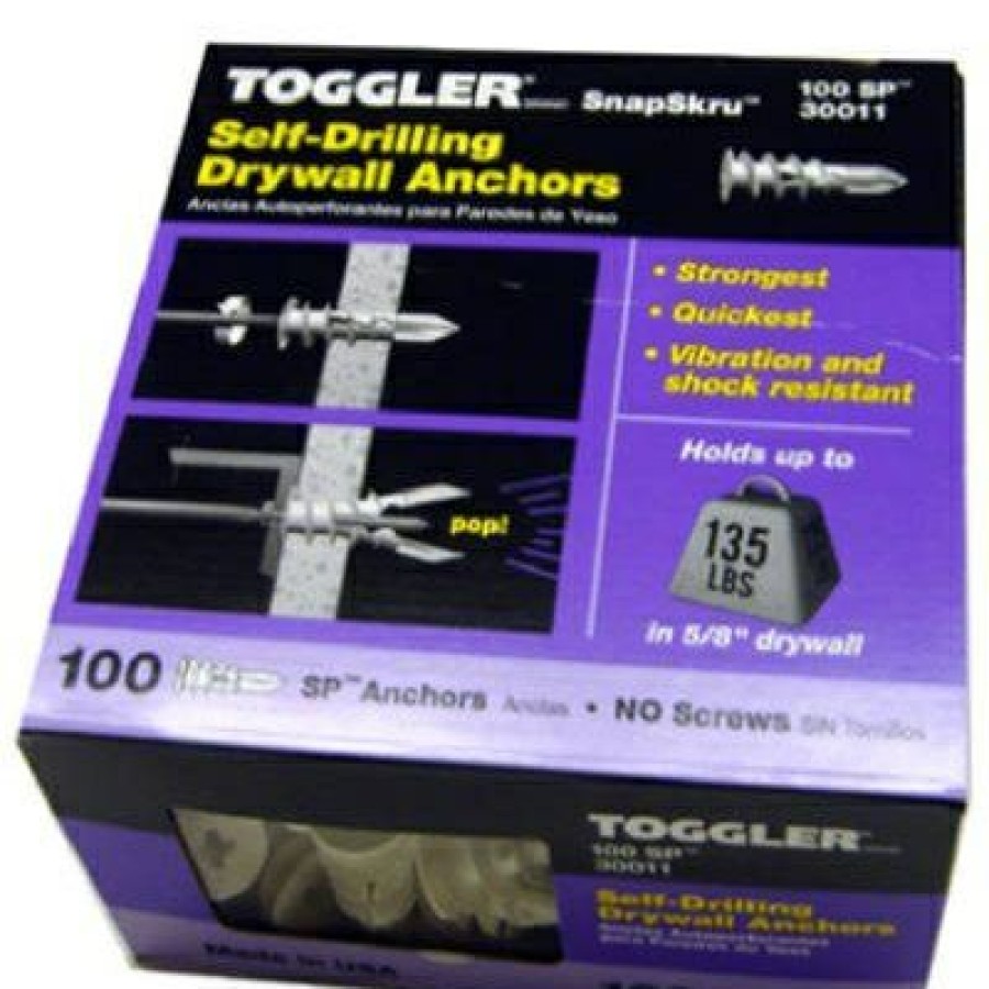 Hardware * | Snapskru Self-Drilling Drywall Anchors, Without Screw, 3/8-5/8-In., 100-Pk. Toggler At Lower Price