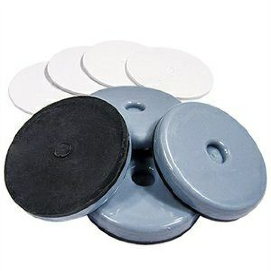 Hardware * | Furniture Sliders With Adhesive, Gray Blue, Round, 1-7/8-In., 4-Pk. Truguard The Latest Fashion