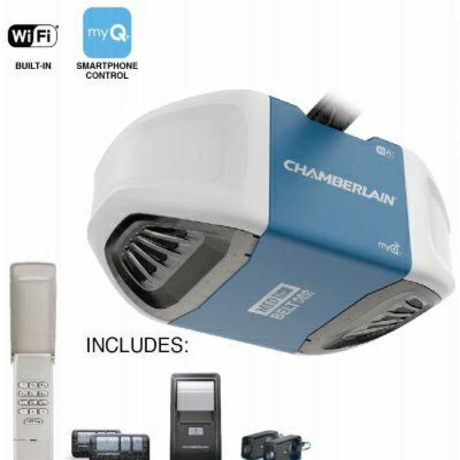 Hardware * | Smart Garage Door Opener, Ultra Quiet 1/2-Hp Motor, Belt Drive Chamberlain At Lower Price