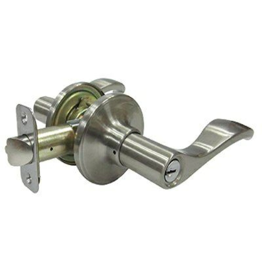 Hardware * | Reversible Naples Entry Lever Lockset, Satin Nickel Tru Guard At Reduced Price