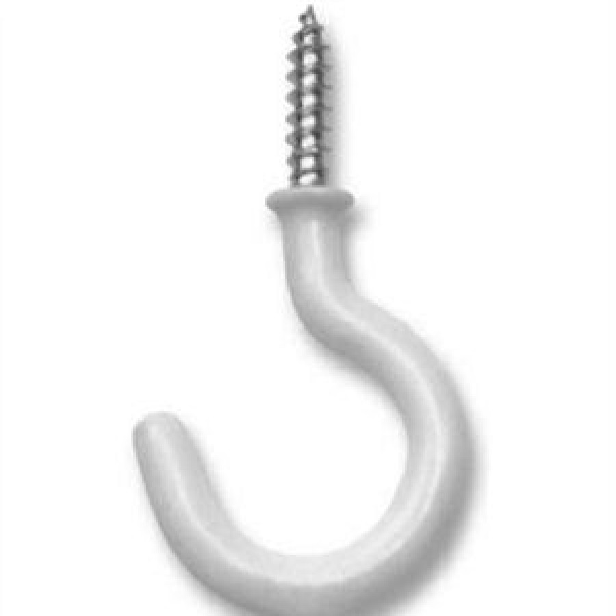 Hardware * | Cup Hooks, White Vinyl, 7/8-In., 4-Pk. Hillman Promotion