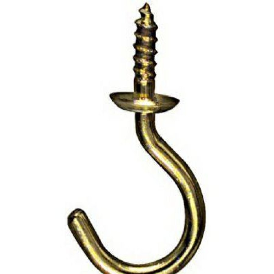 Hardware * | Cup Hook, Solid Brass, 5-Pk., 0.75-In. National Hardware Absolute Quality