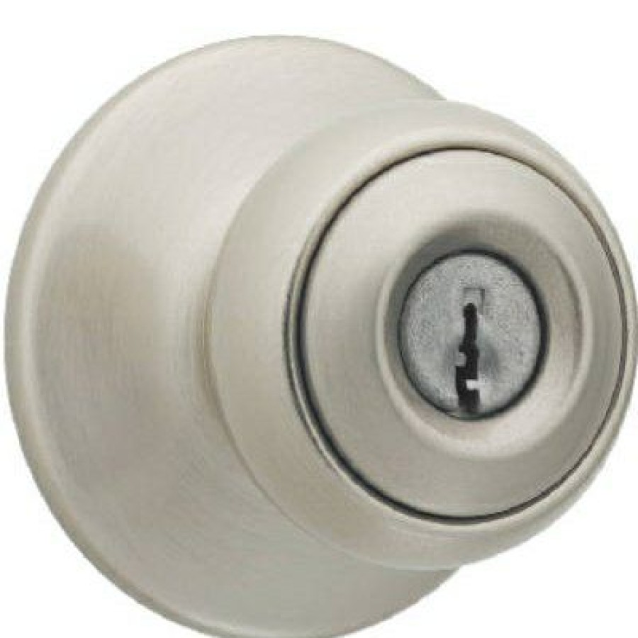 Hardware * | Security Polo Entry Knob Lockset, Satin Nickel Kwikset Discount