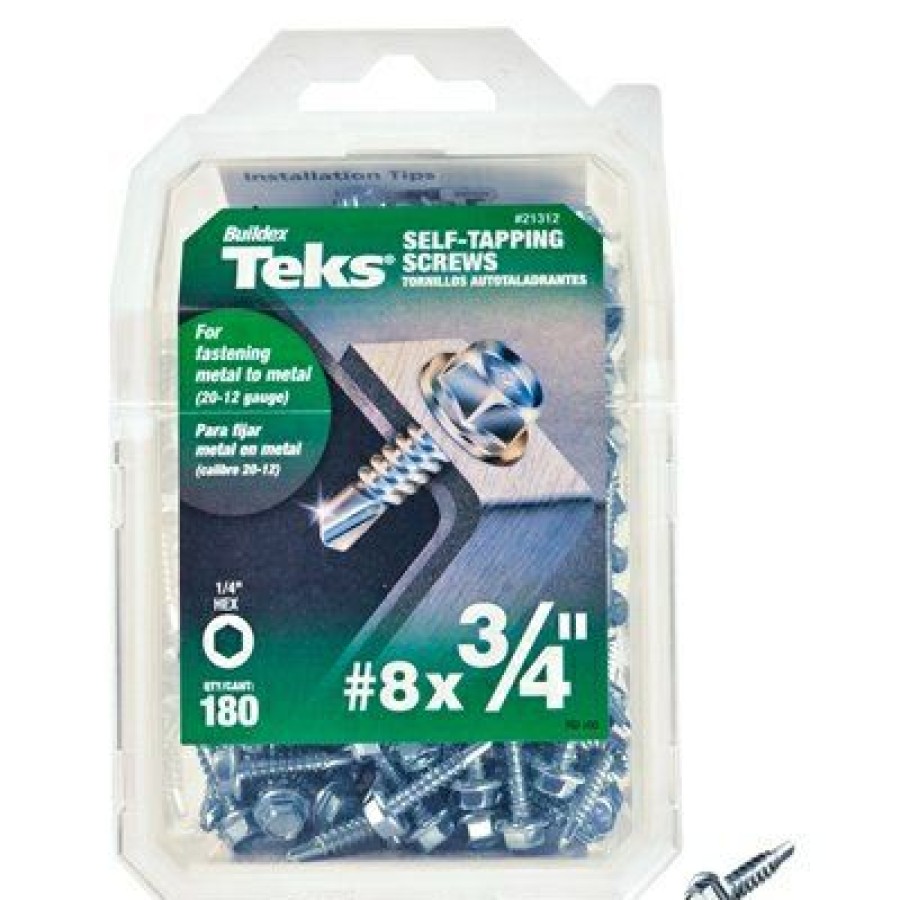 Hardware * | Drill Point Screws, Self-Tapping, Hex Washer Head, #8 X 3/4-In., 180-Pk. Teks At Lower Price