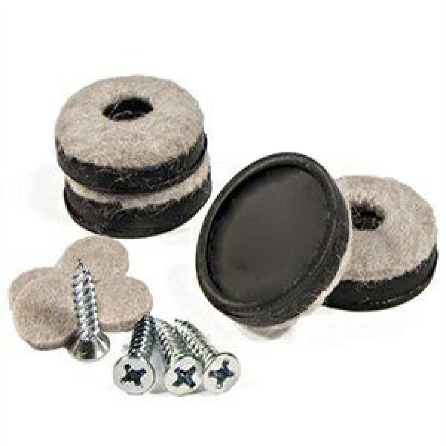 Hardware * | Furniture Glides, Felt, Round, Screw-On, 1-In., 4-Pk. Truguard Excellent Quality