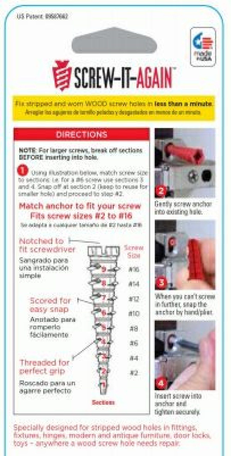 Hardware * | Wood Anchors, 4-Pk. Screw-It-Again Top Selling