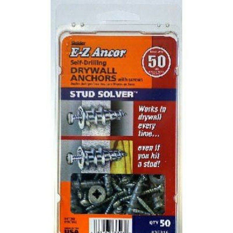 Hardware * | Stud Solvers Drywall Anchors, Self-Drilling, Plastic, #50, 50-Pk. Ez Ancor Hot Selling