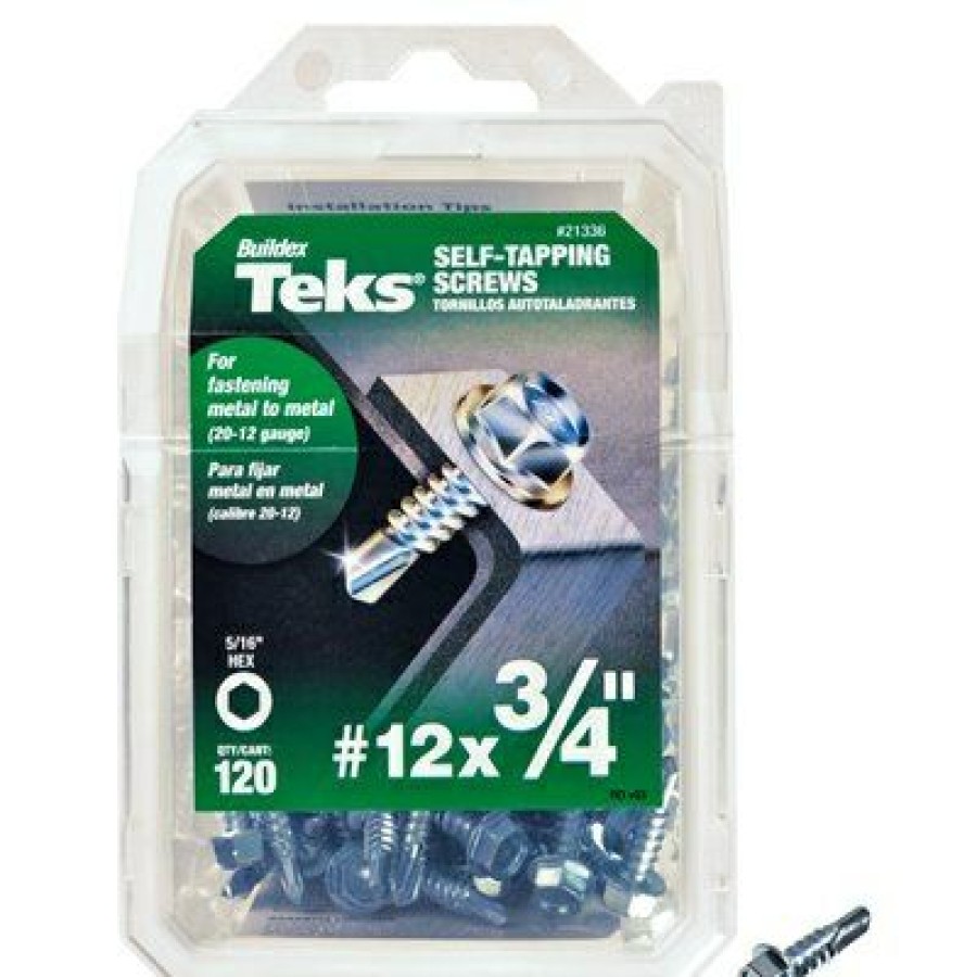 Hardware * | Self-Tapping Screws, Hex Head, Metal To Metal, #12 X 3/4-In., 120-Pk. Teks Discount Store