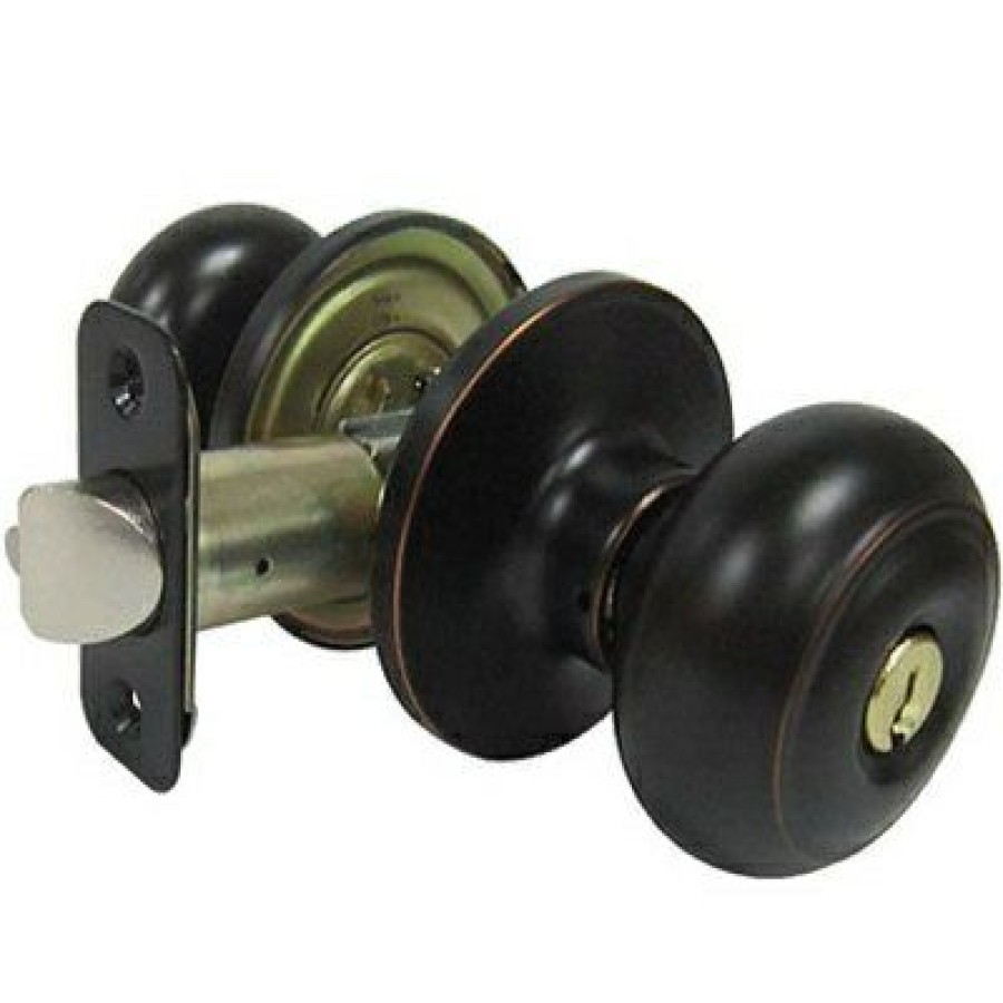 Hardware * | Verona Fancy Mushroom Entry Knob Sets, Aged Bronze Tru Guard Absolute Quality