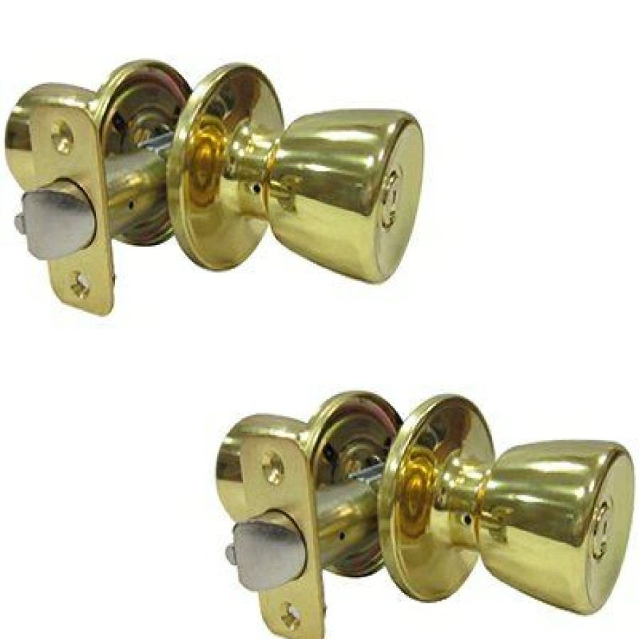 Hardware * | Tulip Entry Twin Pack, Polished Brass Tru Guard Fascinating Model